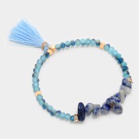 Tassel Natural Stone Fragments Beaded Bracelet